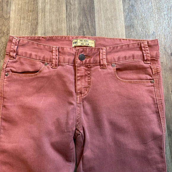 Free People High Rise Skinny Jean Rose Pink Size 26 - Picture 2 of 9